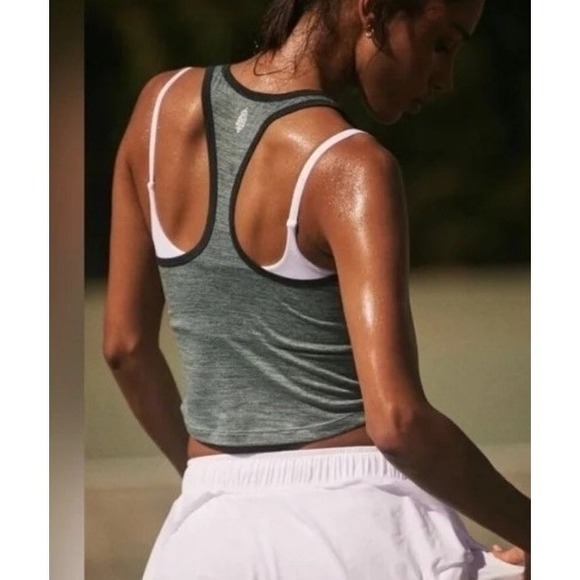 Free People Tops - Free People Movement Run Fast Tank Top Heathered Gray Cropped Size XS Athletic
